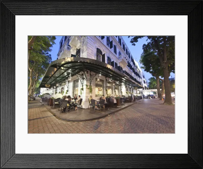 Framed Print : Terrace  /  pavement cafe, Sofitel Metropole Legend Hotel, Hanoi, Vietnam