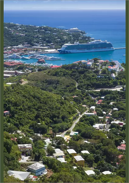 U. S. Virgin Islands, St. Thomas, Charlotte Amalie towards Havensight cruise port