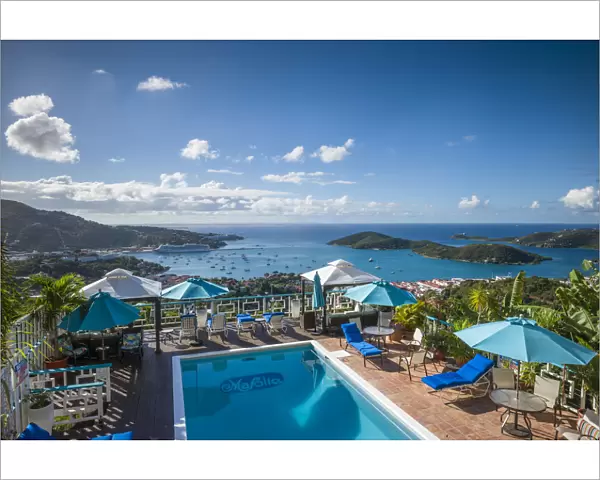 U. S. Virgin Islands, St. Thomas, Charlotte Amalie, Mafolie Hotel, swimming pool