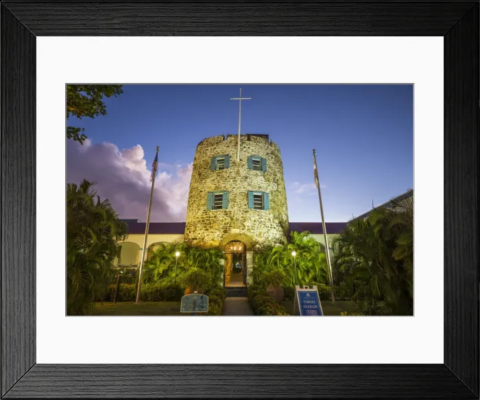 Framed Print : U. S. Virgin Islands, St. Thomas, Charlotte Amalie, Bluebeards Castle, dawn
