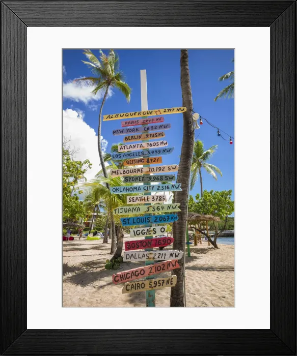 Framed Print : U. S. Virgin Islands, St. Thomas, Bolongo Bay, Bolongo Bay Beach, sign Framed Print : U. S. Virgin Islands, St. Thomas, Bolongo Bay, Bolongo Bay Beach, sign