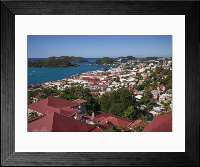 Framed Print : U. S. Virgin Islands, St. Thomas, Charlotte Amalie, elevated town view Framed Print : U. S. Virgin Islands, St. Thomas, Charlotte Amalie, elevated town view