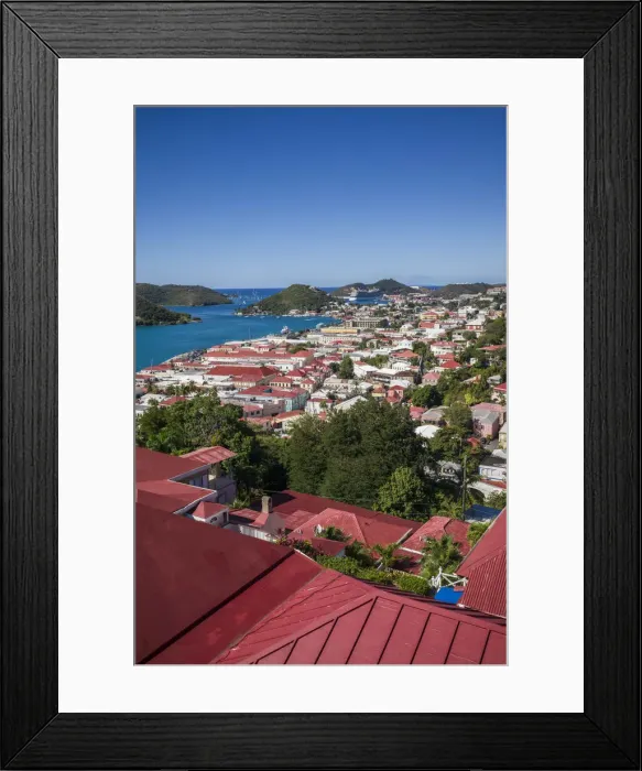 Framed Print : U. S. Virgin Islands, St. Thomas, Charlotte Amalie, elevated town view Framed Print : U. S. Virgin Islands, St. Thomas, Charlotte Amalie, elevated town view