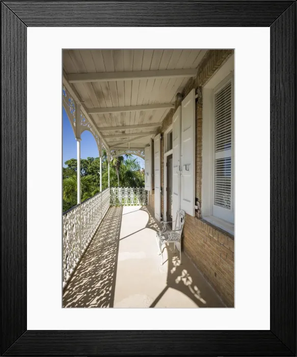 Framed Print : U. S. Virgin Islands, St. Thomas, Charlotte Amalie, Kongens Gade Street, house detail Framed Print : U. S. Virgin Islands, St. Thomas, Charlotte Amalie, Kongens Gade Street, house detail