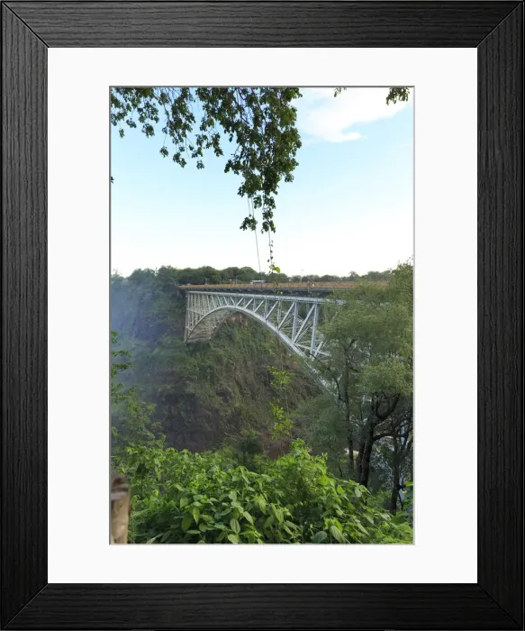 Framed Print : Zimbabwe, Victoria Falls, Victoria Falls Bridge linking Zambia with Zimbabwe over Framed Print : Zimbabwe, Victoria Falls, Victoria Falls Bridge linking Zambia with Zimbabwe over