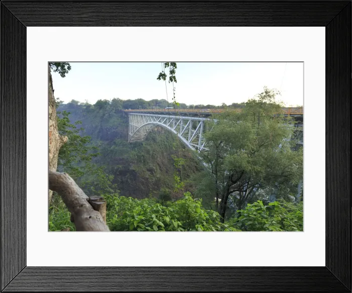 Framed Print : Zimbabwe, Victoria Falls, Victoria Falls Bridge linking Zambia with Zimbabwe over Framed Print : Zimbabwe, Victoria Falls, Victoria Falls Bridge linking Zambia with Zimbabwe over