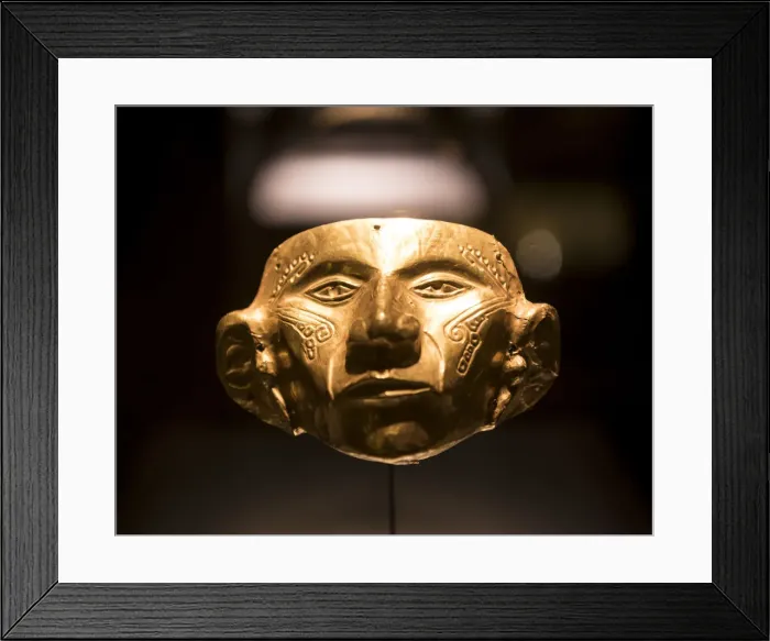 Framed Print : Funeral Mask Exhibit in The Gold Museum, Bogota, Cundinamarca, Colombia, South America Framed Print : Funeral Mask Exhibit in The Gold Museum, Bogota, Cundinamarca, Colombia, South America