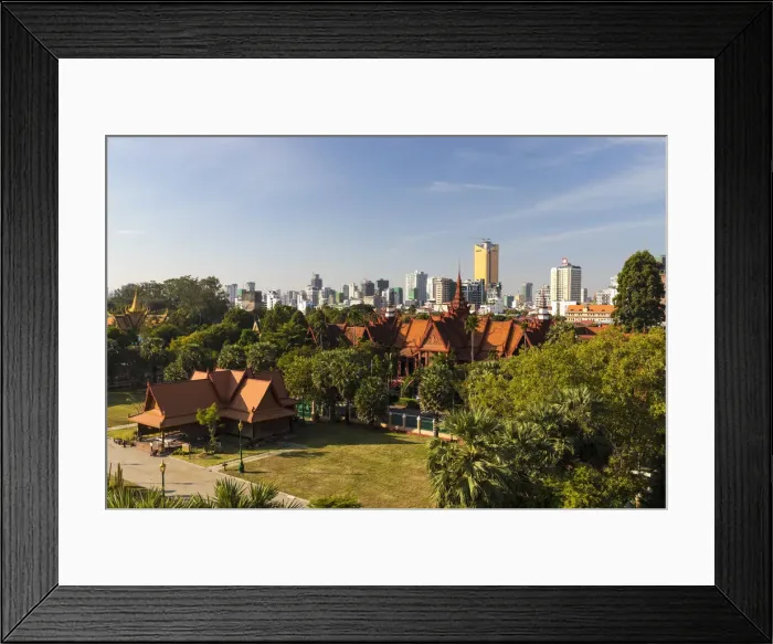 Framed Print : Cambodia, Phnom Penh, elevated view of Royal Palace Framed Print : Cambodia, Phnom Penh, elevated view of Royal Palace