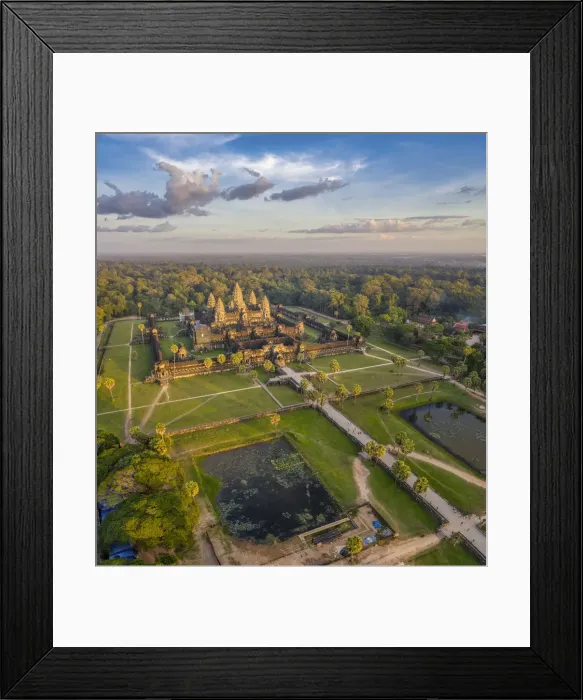 Framed Print : Cambodia, Siem Reap, aerial view of Angkor Wat Complex (Unesco Site) Framed Print : Cambodia, Siem Reap, aerial view of Angkor Wat Complex (Unesco Site)