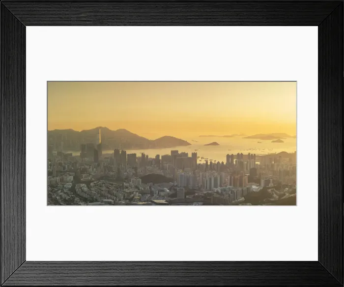 Framed Print : Kowloon and Hong Kong Island at sunset, Hong Kong