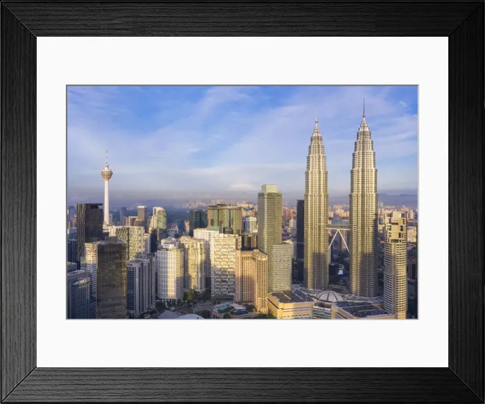 Framed Print : Petronas Towers and KL Tower, KLCC, Kuala Lumpur, Malaysia