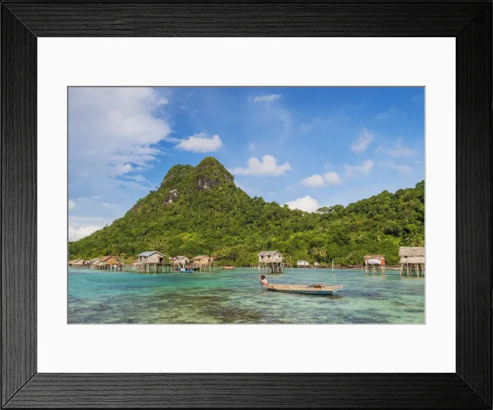 Framed Print : Stilt houses of the Bajau laut sea gypsies, Bodgaya Island, Tun Sakaran Marine Park Framed Print : Stilt houses of the Bajau laut sea gypsies, Bodgaya Island, Tun Sakaran Marine Park