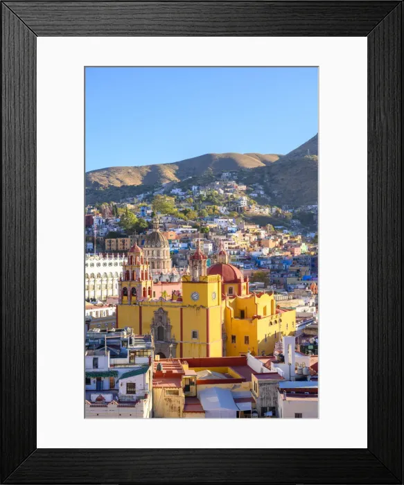 Framed Print : Guanajuato city, Guanajuato state, Mexico. Cityscape and the Basí Framed Print : Guanajuato city, Guanajuato state, Mexico. Cityscape and the Basí