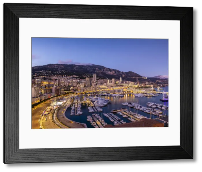 Framed Print : Port Hercules Harbour at Night, Monte Carlo, Monaco Framed Print : Port Hercules Harbour at Night, Monte Carlo, Monaco