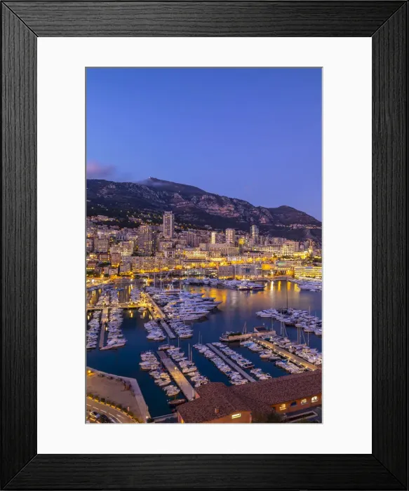 Framed Print : Port Hercules Harbour at Night, Monte Carlo, Monaco Framed Print : Port Hercules Harbour at Night, Monte Carlo, Monaco