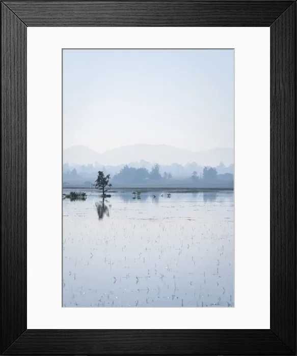 Framed Print : Lake Ngwe Taung Dam against sky near Demoso on early morning, Demoso Township Framed Print : Lake Ngwe Taung Dam against sky near Demoso on early morning, Demoso Township