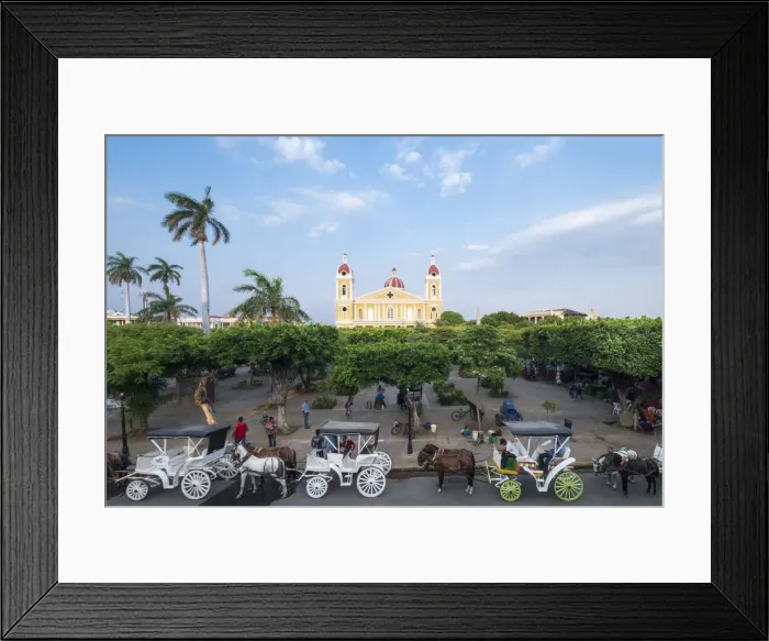 Framed Print : Americas, Central America, Nicaragua, Granada, the plaza de la catedral (cathedral square