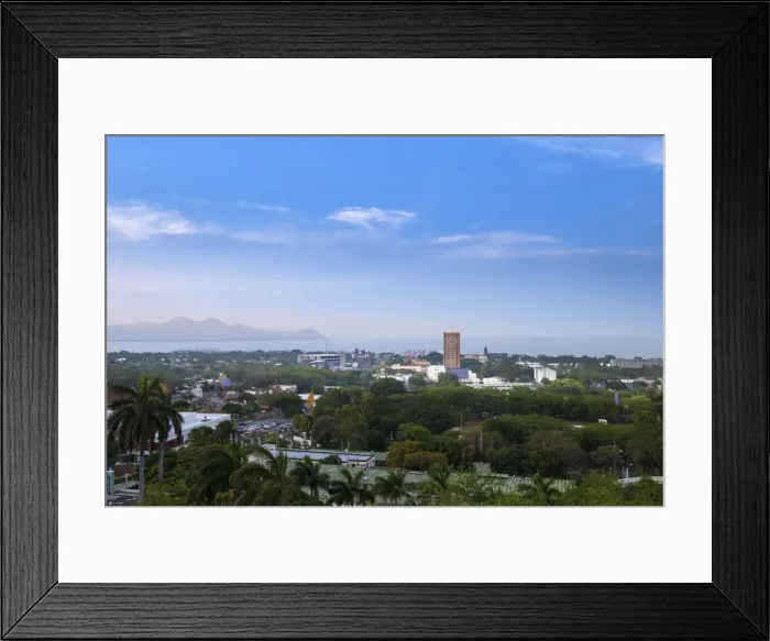 Framed Print : Americas, Central America, Nicaragua, Managua, the skyline of the city with lakae Managua Framed Print : Americas, Central America, Nicaragua, Managua, the skyline of the city with lakae Managua