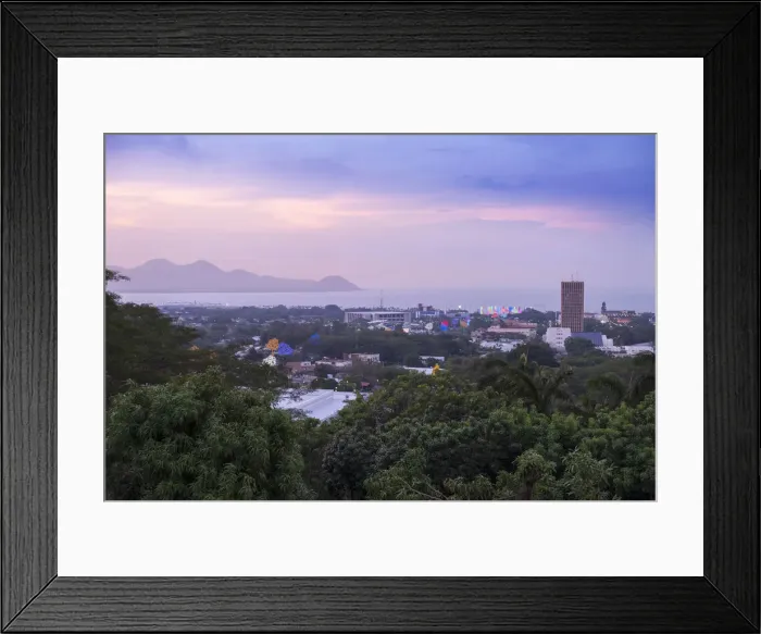 Framed Print : Americas, Central America, Nicaragua, Managua, the skyline of the city with lakae Managua Framed Print : Americas, Central America, Nicaragua, Managua, the skyline of the city with lakae Managua