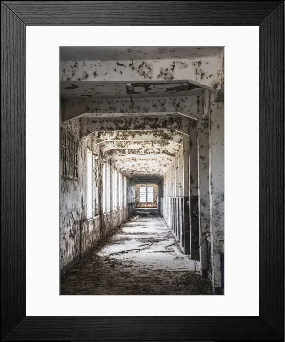 Framed Print : Americas, Central America, Nicaragua, Granada, a corridor in an abandoned school Framed Print : Americas, Central America, Nicaragua, Granada, a corridor in an abandoned school