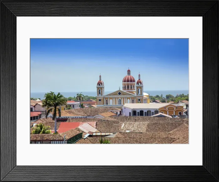 Framed Print : Americas, Central America, Nicaragua, Granada, view of the skyline showing