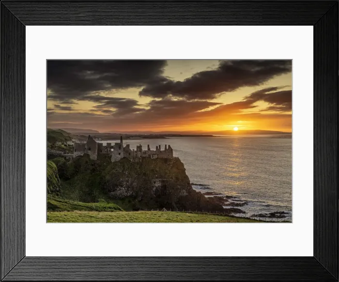 Framed Print : Dunluce Castle at Sunset, Co. Antrim, Northern Ireland Framed Print : Dunluce Castle at Sunset, Co. Antrim, Northern Ireland