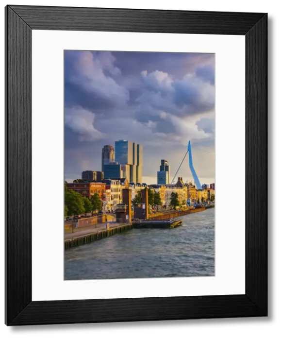 Framed Print : Erasmus bridge and waterfront buildings of Rotterdam, Holland / Netherlands Framed Print : Erasmus bridge and waterfront buildings of Rotterdam, Holland / Netherlands