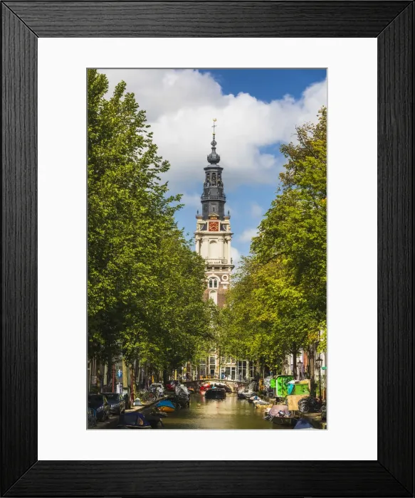 Framed Print : Zuiderkerk Belltower reflecting in the canal in Amsterdam, Holland / Netherlands Framed Print : Zuiderkerk Belltower reflecting in the canal in Amsterdam, Holland / Netherlands