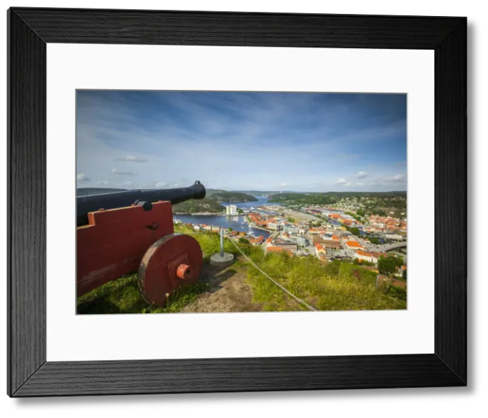 Framed Print : Norway, Ostfold County, Halden, high angle town view from Fredriksten Fortress with Framed Print : Norway, Ostfold County, Halden, high angle town view from Fredriksten Fortress with