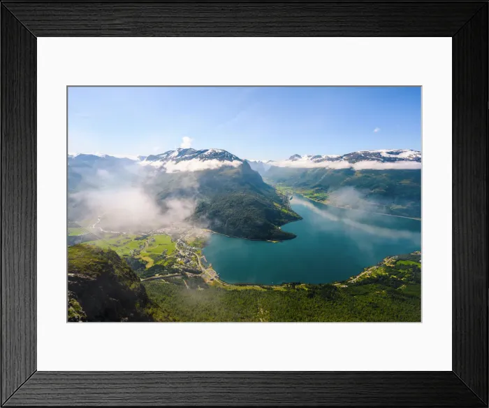 Framed Print : Loen, Vestland, Norway. High angle view of the Nordfjord fjord Framed Print : Loen, Vestland, Norway. High angle view of the Nordfjord fjord