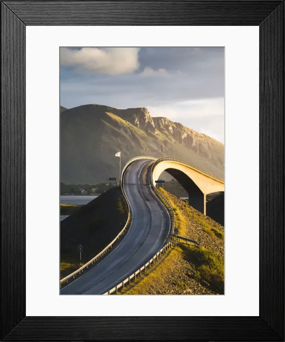 Framed Print : Storseisundet Bridge along the Atlantic Ocean Road, More og Romsdal, Norway Framed Print : Storseisundet Bridge along the Atlantic Ocean Road, More og Romsdal, Norway