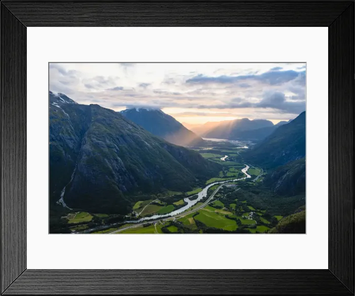 Framed Print : Romsdalen valley and Rauma river, More og Romsdal, Norway