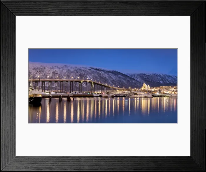 Framed Print : Bridge & Arctic Cathedral, Tromso, Norway Framed Print : Bridge & Arctic Cathedral, Tromso, Norway