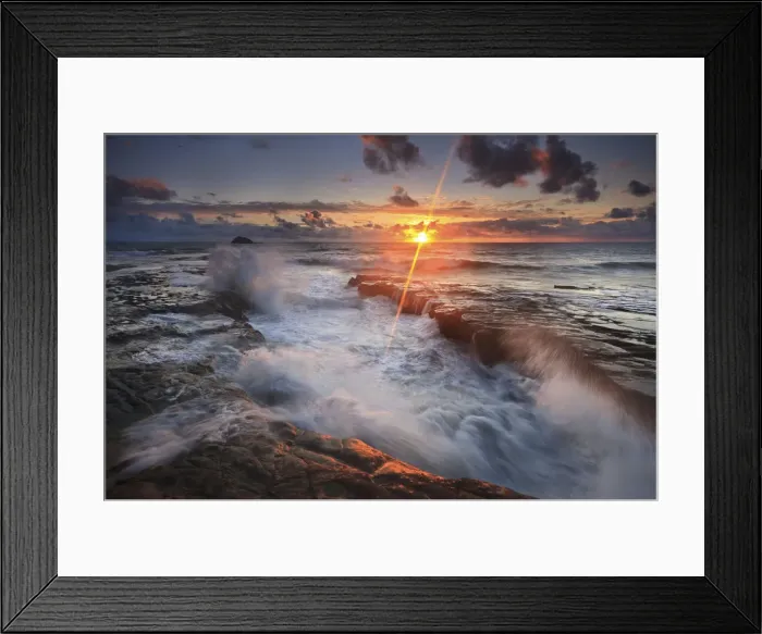 Framed Print : Sunset at Muriwai beach, Auckland, New Zealand Framed Print : Sunset at Muriwai beach, Auckland, New Zealand