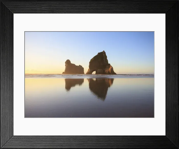 Framed Print : Sunset at Wharariki beach, Tasman, New Zealand