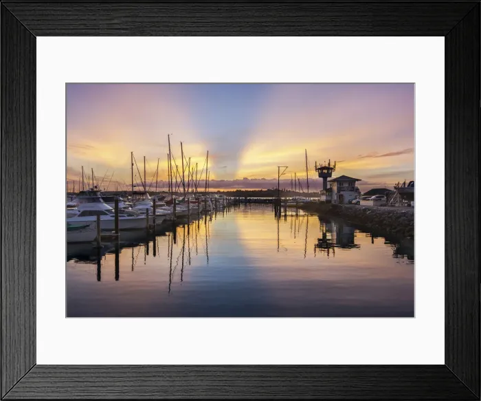 Framed Print : Sunset at Half Moon Bay marina, Auckland, New Zealand Framed Print : Sunset at Half Moon Bay marina, Auckland, New Zealand
