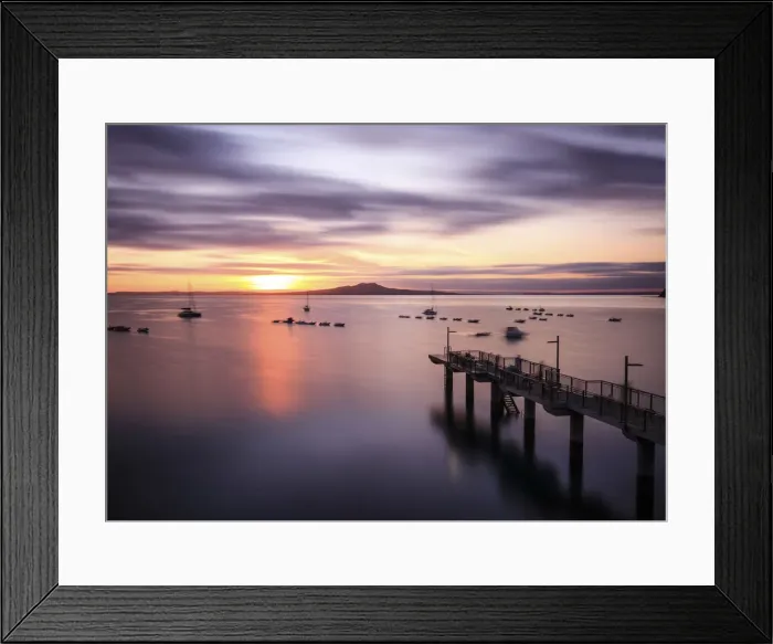 Framed Print : Sunrise at Murrays Bay wharf, Auckland, New Zealand Framed Print : Sunrise at Murrays Bay wharf, Auckland, New Zealand