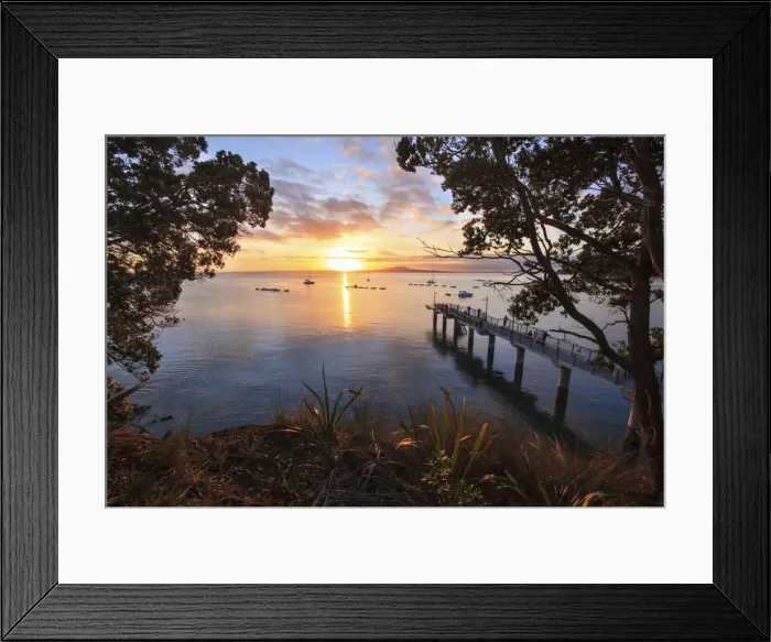 Framed Print : Sunrise at Murrays Bay wharf, Auckland, New Zealand Framed Print : Sunrise at Murrays Bay wharf, Auckland, New Zealand