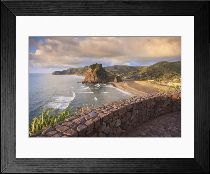 Framed Print : Sunset at Piha beach, Auckland, New Zealand Framed Print : Sunset at Piha beach, Auckland, New Zealand
