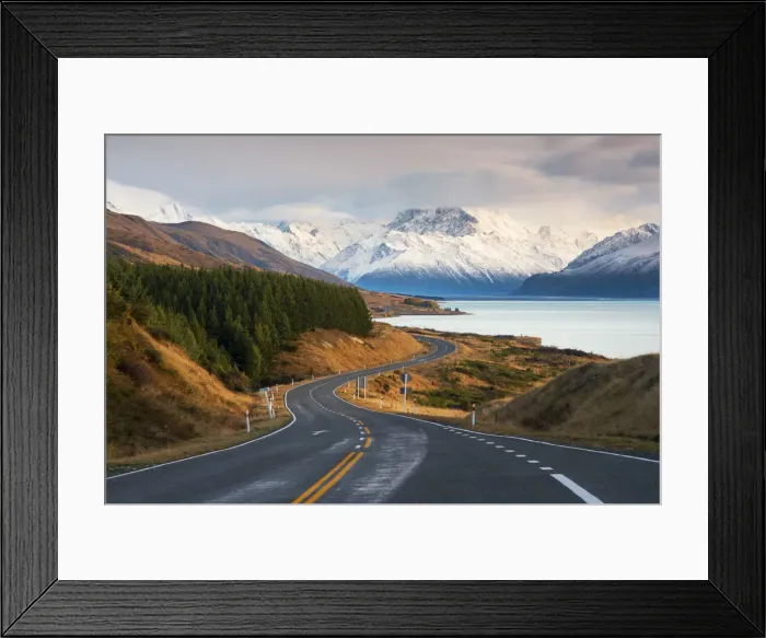 Framed Print : Sunrise from Peters Lookout, Mount Cook Road, Canterbury, New Zealand