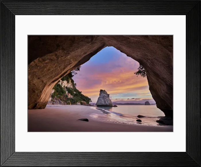 Framed Print : Sunrise at Cathedral Cove, Coromandel Peninsula, New Zealand Framed Print : Sunrise at Cathedral Cove, Coromandel Peninsula, New Zealand