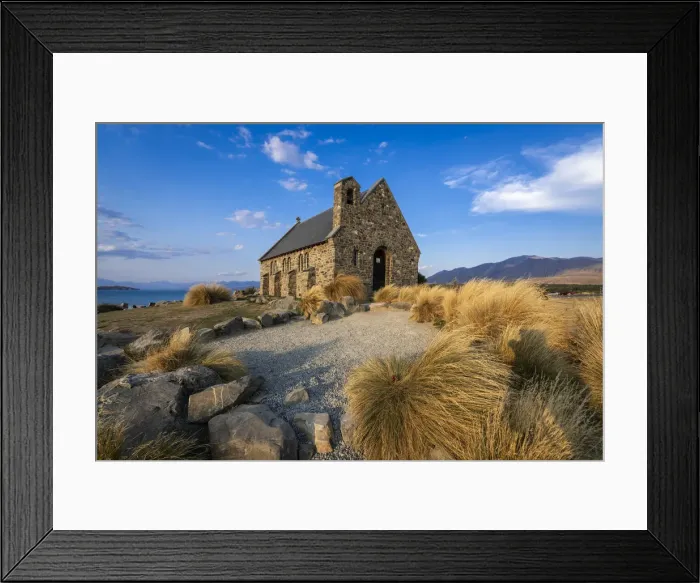 Framed Print : Church of the Good Shepherd before sunset, Tekapo, Mackenzie District, Canterbury Framed Print : Church of the Good Shepherd before sunset, Tekapo, Mackenzie District, Canterbury
