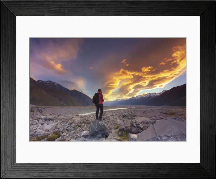 Framed Print : Tasman lake, Mount Cook National Park, Canterbury, New Zealand