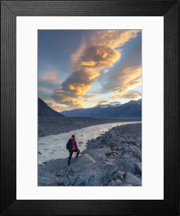 Framed Print : Tasman lake, Mount Cook National Park, Canterbury, New Zealand