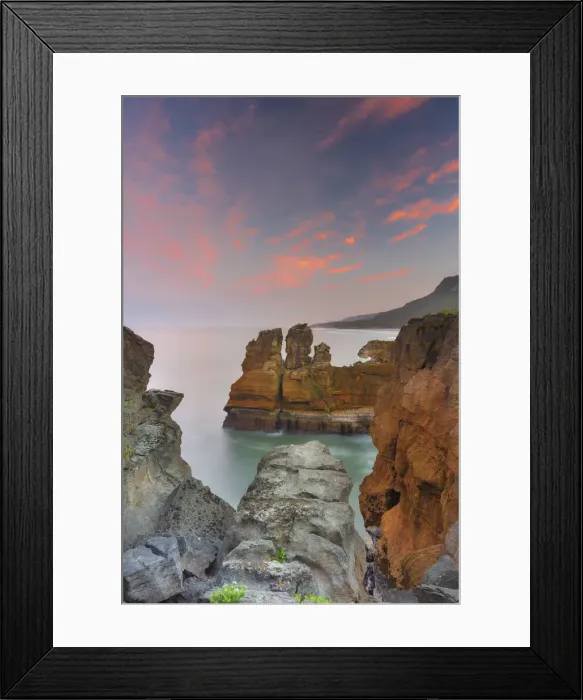 Framed Print : Rock formations called Pancake Roacks at Punakaiki West Coast, South Island, New Zealand