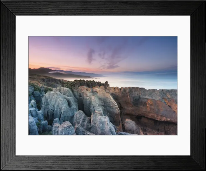 Framed Print : Rock formations called Pancake Roacks at Punakaiki West Coast, South Island, New Zealand