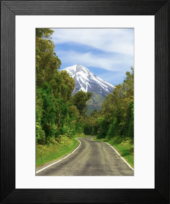 Framed Print : Road to Taranaki volcano, North Island, New Zealand Framed Print : Road to Taranaki volcano, North Island, New Zealand