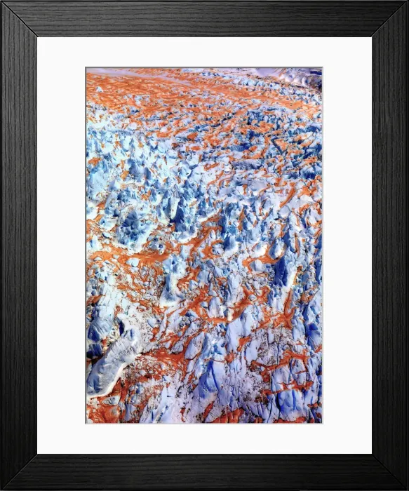 Framed Print : Aerial view from the helicopter of the Franz Joseph glacier, West Coast, South Island Framed Print : Aerial view from the helicopter of the Franz Joseph glacier, West Coast, South Island