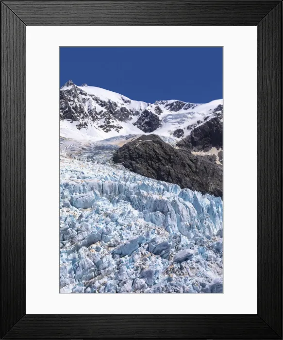 Framed Print : Aerial view from the helicopter of the Franz Joseph glacier, West Coast, South Island