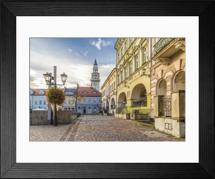 Framed Print : The Main Town square in Bielsko Biala, Silesian Voivodeship, Poland